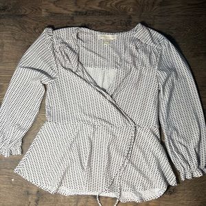 long sleeve patterned blouse